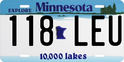 MN license plate 118LEU