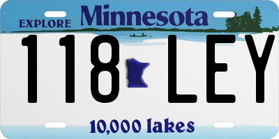 MN license plate 118LEY