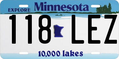 MN license plate 118LEZ