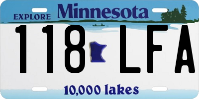MN license plate 118LFA