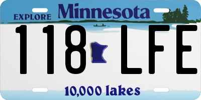 MN license plate 118LFE