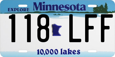 MN license plate 118LFF