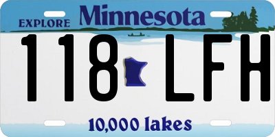 MN license plate 118LFH
