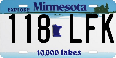 MN license plate 118LFK