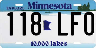 MN license plate 118LFO