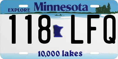 MN license plate 118LFQ