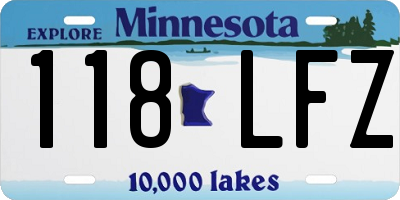 MN license plate 118LFZ