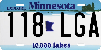MN license plate 118LGA