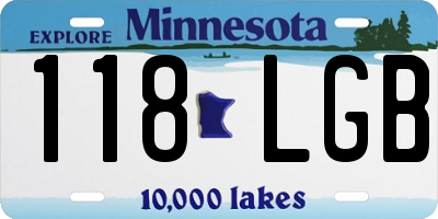 MN license plate 118LGB
