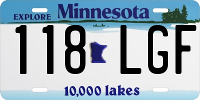 MN license plate 118LGF
