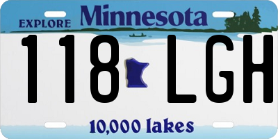 MN license plate 118LGH