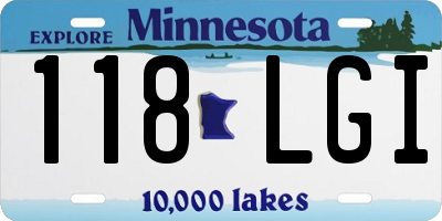 MN license plate 118LGI