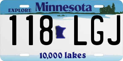 MN license plate 118LGJ