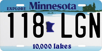 MN license plate 118LGN