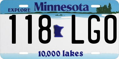 MN license plate 118LGO