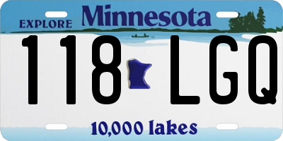 MN license plate 118LGQ