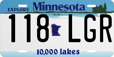 MN license plate 118LGR