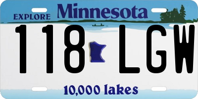MN license plate 118LGW