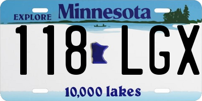 MN license plate 118LGX