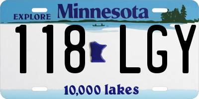 MN license plate 118LGY