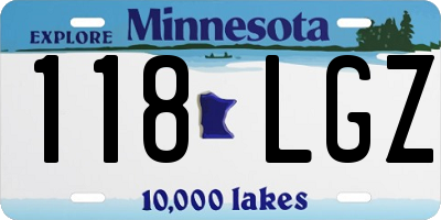 MN license plate 118LGZ