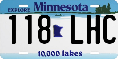 MN license plate 118LHC
