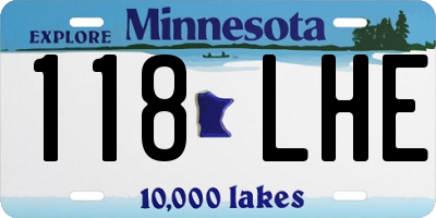 MN license plate 118LHE