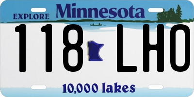 MN license plate 118LHO