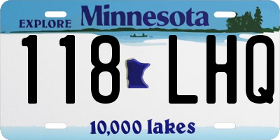 MN license plate 118LHQ