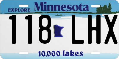 MN license plate 118LHX