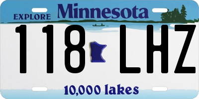 MN license plate 118LHZ