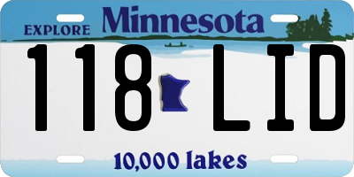 MN license plate 118LID