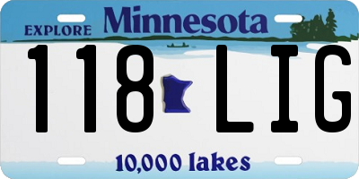 MN license plate 118LIG