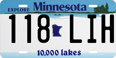 MN license plate 118LIH
