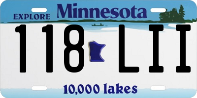 MN license plate 118LII
