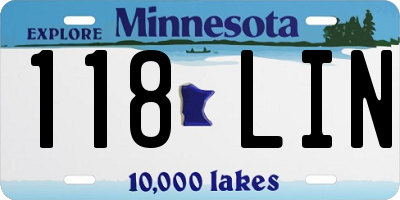 MN license plate 118LIN