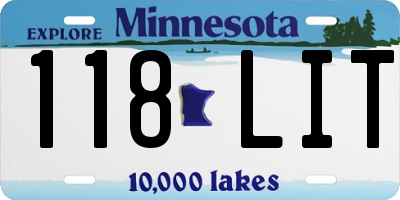 MN license plate 118LIT