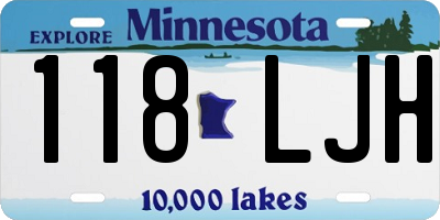 MN license plate 118LJH