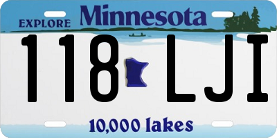MN license plate 118LJI