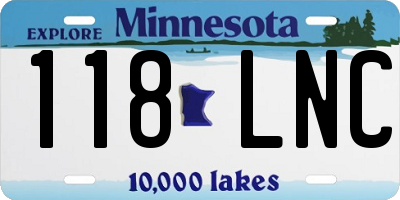 MN license plate 118LNC
