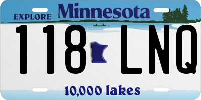 MN license plate 118LNQ