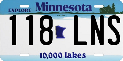 MN license plate 118LNS
