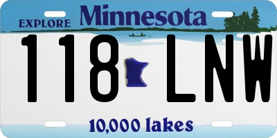 MN license plate 118LNW