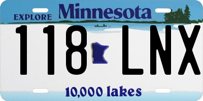 MN license plate 118LNX