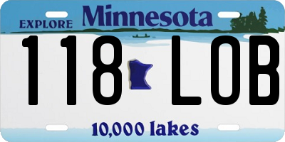 MN license plate 118LOB