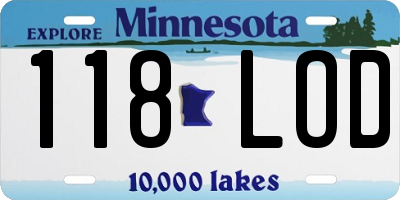 MN license plate 118LOD