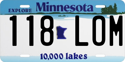 MN license plate 118LOM