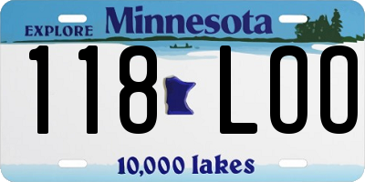 MN license plate 118LOO