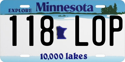 MN license plate 118LOP