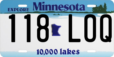 MN license plate 118LOQ